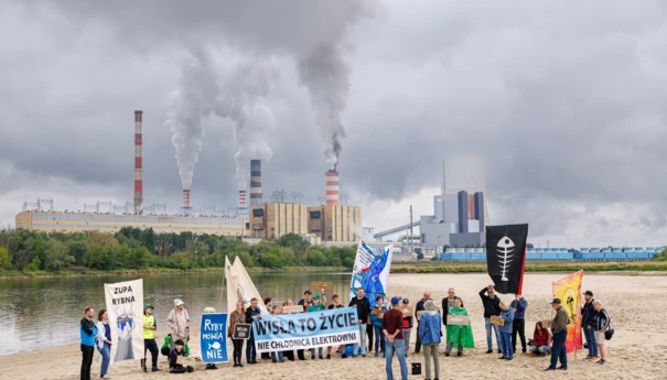 Protest pod elektrownią Kozienice